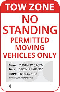 Boston Moving Permit Sign